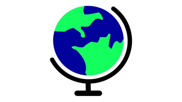 rotating globe on white background
