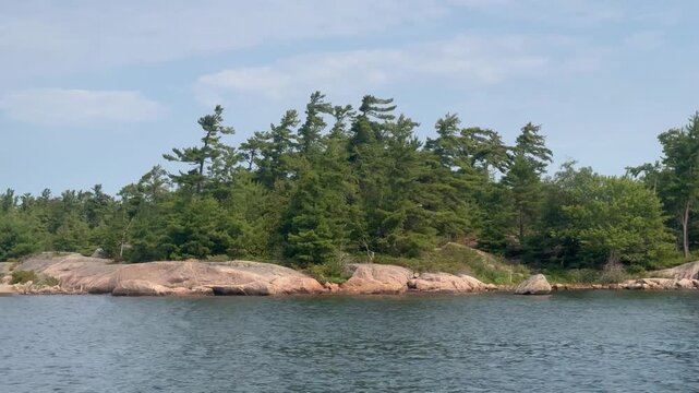 Smooth, weathered Georgian Bay Islands at Indian Harbour in Northern Ontario