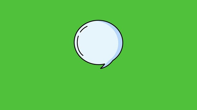 Chat messages in speech bubbles on a green screen. Animated chat speech bubbles shaped like thought bubbles on a green screen. Bouncy 4K animated speech bubble messages