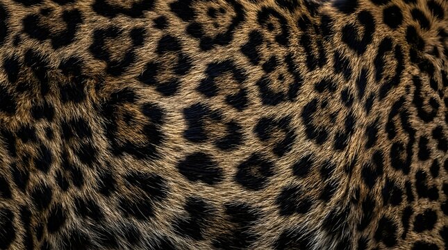 leopard fur pattern texture background with black spots and golden brown animal print for wild cat fashion design and natural wildlife fabric concept