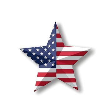 American star symbol with flag pattern design
