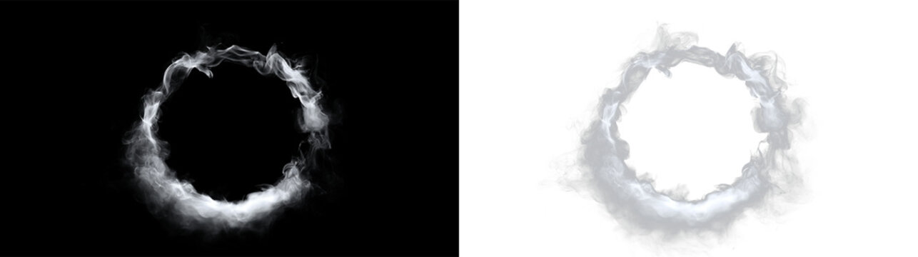White cloudy circle on a transparent background with soft edges and a smooth texture