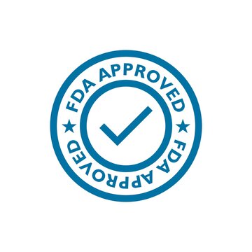 FDA approved sign icon isolated on white background