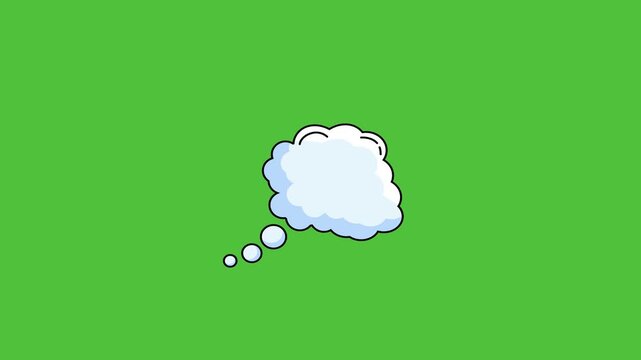 Chat messages in speech bubbles on a green screen. Animated chat speech bubbles shaped like thought bubbles on a green screen. Bouncy 4K animated speech bubble messages