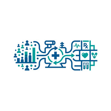 A conceptual illustration of medical data processing and healthcare analysis