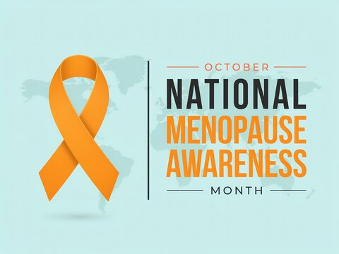 Orange awareness ribbon for national menopause awareness month in october