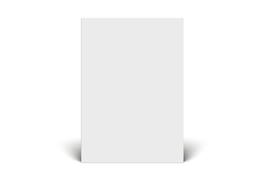 Empty magazine cover mockup with shadow isolated, vertical white blank brochure template