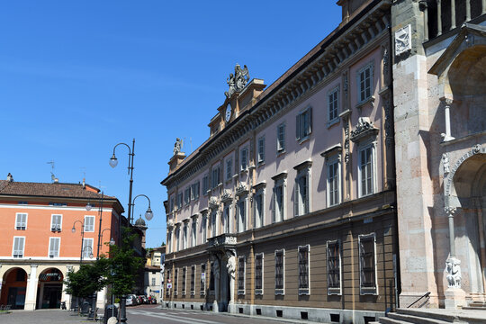 Bishop's Palace (or the Bishop's Curia) located in Piazza Duomo next to the city cathedral, Piacenza, Italy