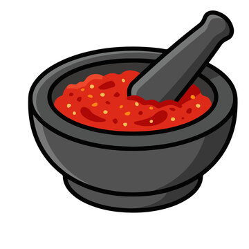 Indonesian Food Vector Icon - Sambal Ulek