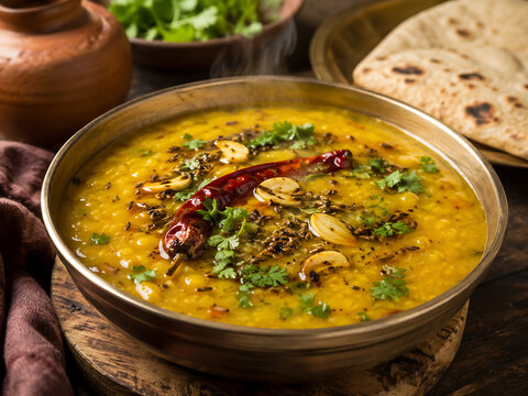 Palak paneer with soft paneer cubes in creamy spinach curry, topped with fresh cream and coriander, traditional Indian table setting, vibrant green color, professional food photography