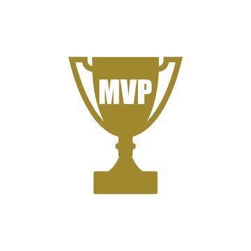 MVP trophy sign icon isolated on white background