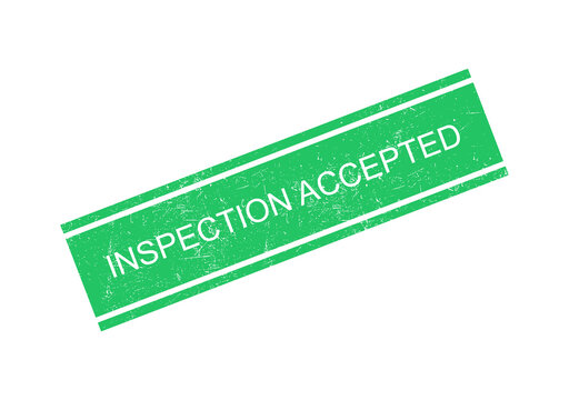 Green inspection accepted stamp on transparent background