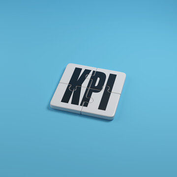 Puzzle with the text KPI. Key Performance Indicator concept 3D illustration.