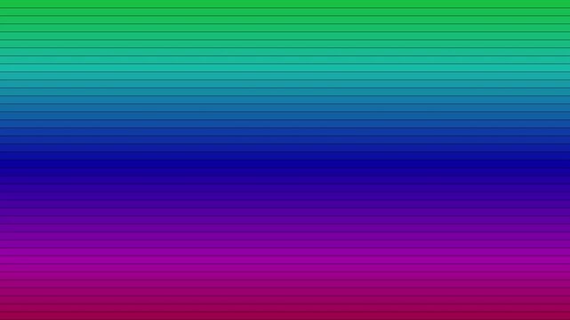 Colorful digital glitch ribbon stream with vibrant rainbow gradient and horizontal line patterns