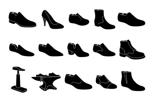 Variety of shoe silhouettes featuring different styles.