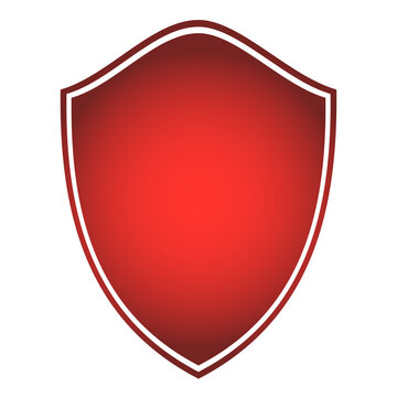 Blank Red Gradient Shield Badge Vector PNG