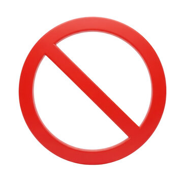Red prohibition symbol indicating restriction or ban on an action