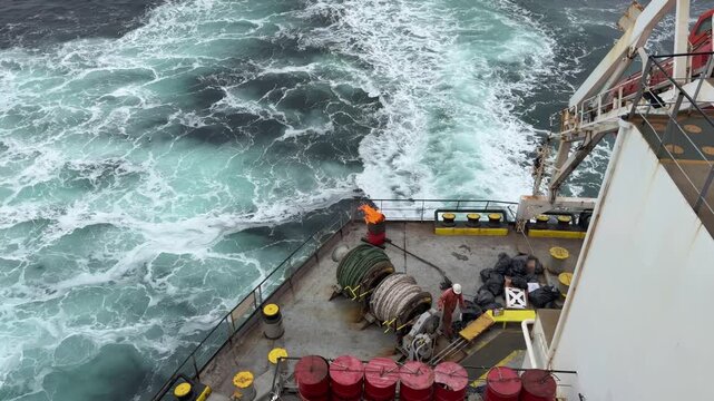 burning garbage on board the ship at sea