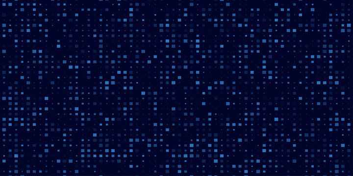 Abstract Dark Blue Digital Pixel Background With Technology Data Grid and Futuristic Mosaic Pattern
