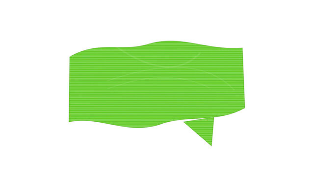 Green speech thought bubble icon with tail