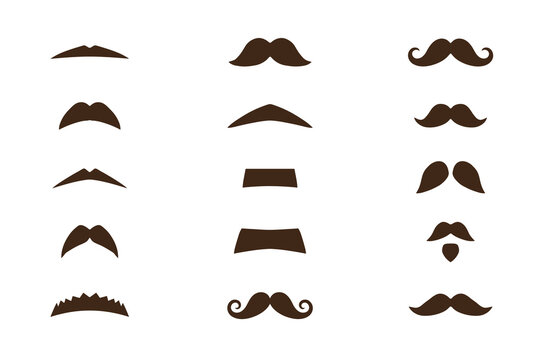 Set of various mustache styles