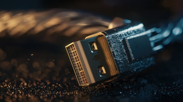 Close up of a usb connector showcasing technology and connectivity