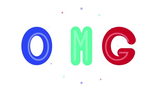 Animated OMG Typography Text Motion Graphic with Changing Colorful Bubble Font