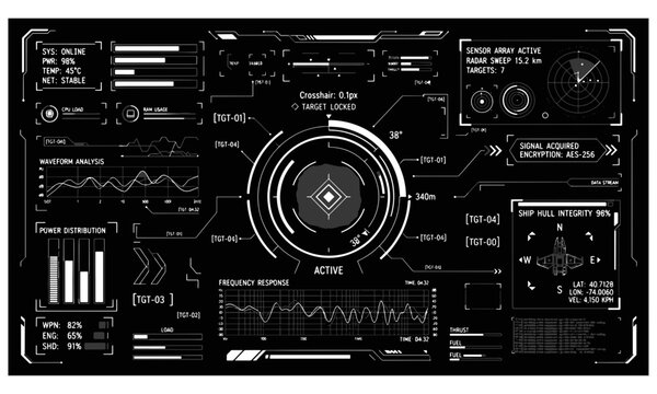 Futuristic sci-fi user interface hud panel digital display element template with sci fi high tech interface futuristic technology illustration template dashboard information statistic
