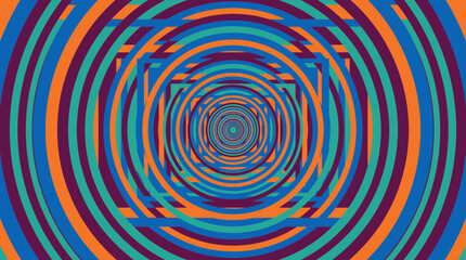 Naklejka premium Concentric colored circles abstract design