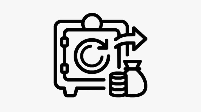 Corporate Black and White Icon Showing Cloud Computing with CTI Integration and Database Symbol