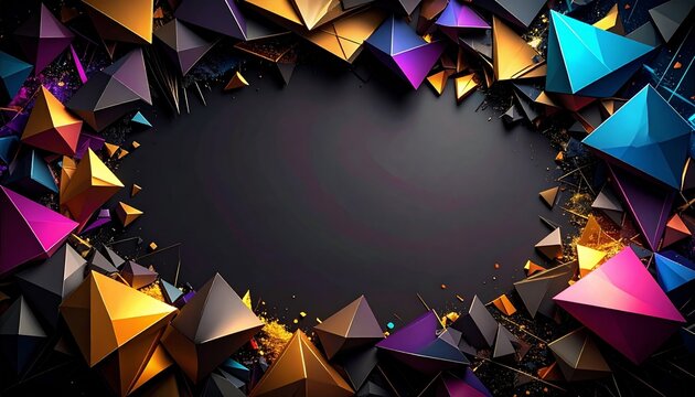 abstract geometric background with colorful triangles