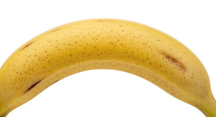 Ripe banana with brown spots, curved shape, perfect for healthy eating and snacks. © MdHabibullah