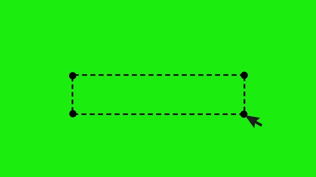 Computer cursor dragging selection box on green screen motion footage animation