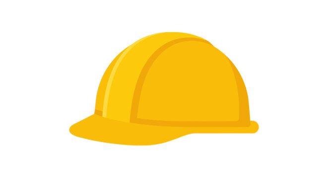 Yellow hard hat illustration on a white background depicting construction safety equipment