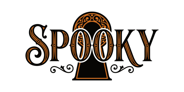Spooky halloween pumpkin with gothic lettering