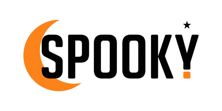 Spooky halloween pumpkin with orange and black text