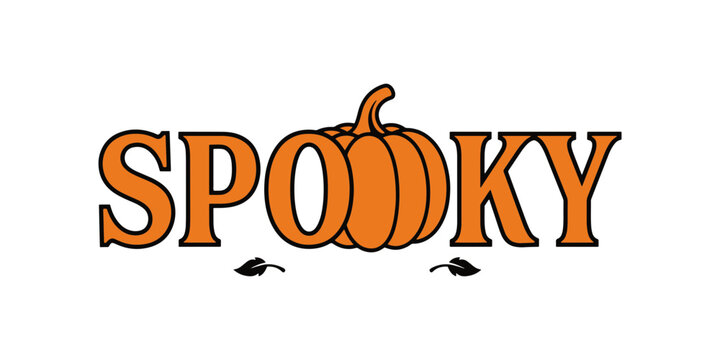 Spooky halloween pumpkin with jagged mouth and eyes orange black