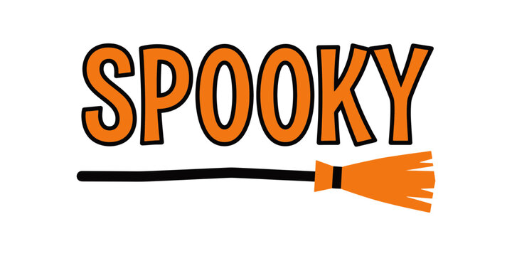 Spooky halloween text with orange and black gradient, isolated