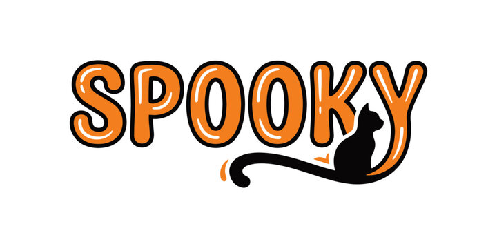 Spooky halloween text with orange dripping font effect typography