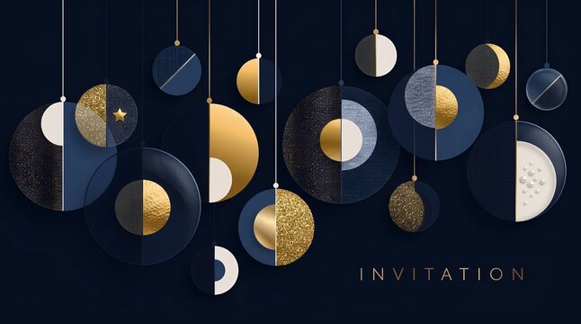 Christmas abstract bauble elegant geometric header