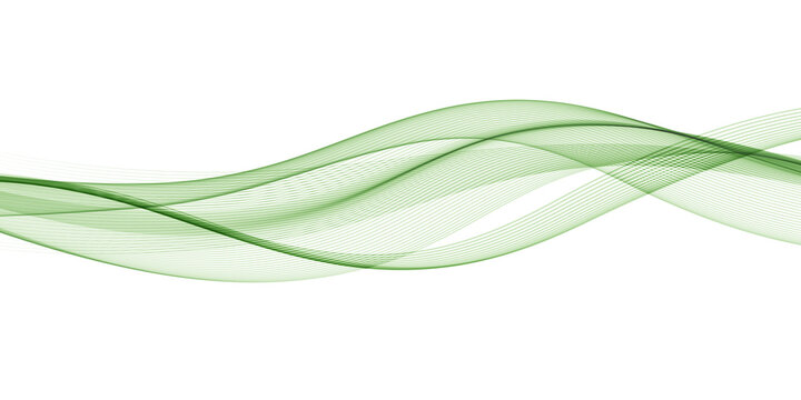 Abstract green flowing wave design on white background