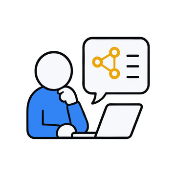 Learning assistant on laptop ai education icon vector