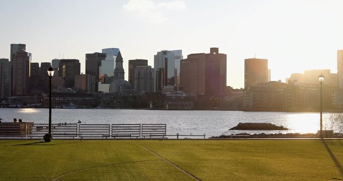 Ground Level View of LoPresti Park in East Boston Massachusetts