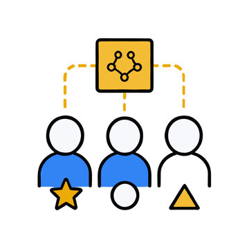 Adaptive group learning ai education icon vector