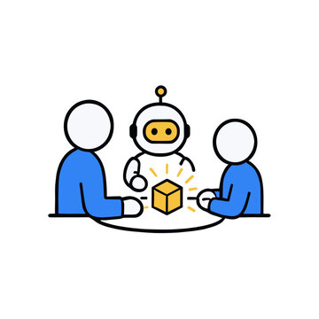 Team project with AI ai education icon vector