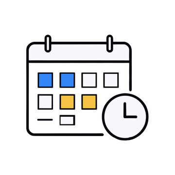 School schedule ai education icon vector