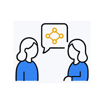 Peer discussion with AI ai education icon vector