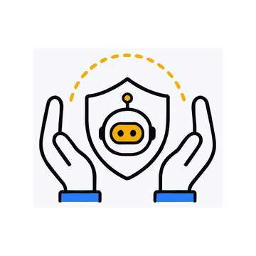 AI safety at school ai education icon vector
