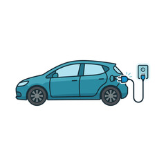 Naklejka premium Electric Car Charging Vector Illustration