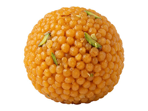 Motichoor ladoo isolated on transparent background